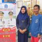 Rasa haru dan bangga, Cinta Dwi Putri swafoto bersama Kepala UPT SMP Negeri 4 Watampone Ambo Tuo, S.Pd, M.Pd.